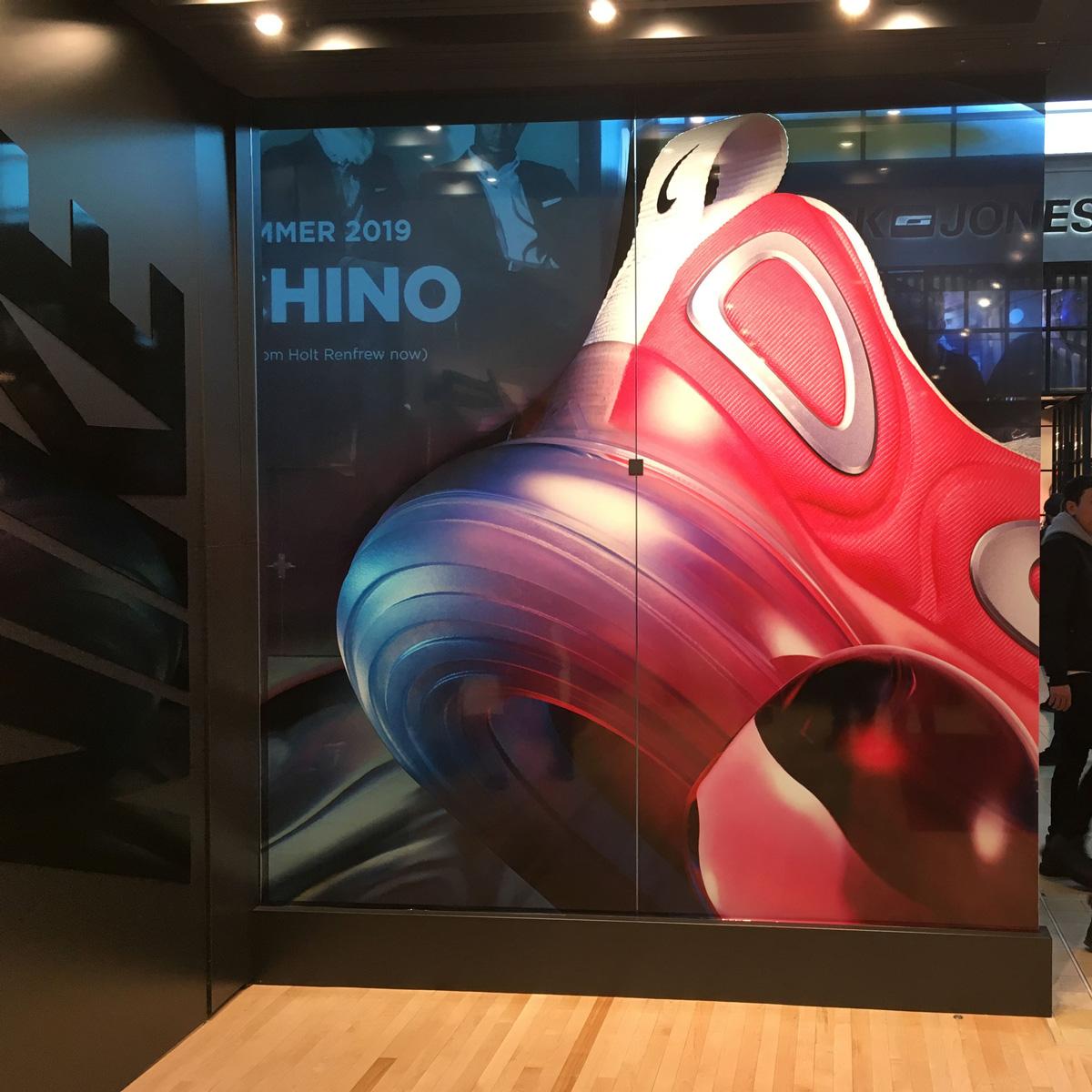 Nike Yorkdale storefront window graphics by TLA Graphics